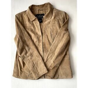 Vintage Atelier by B. Thomas Tan Suede Leather Jacket Women’s Boho Size Large
